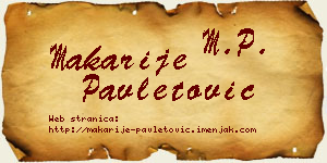 Makarije Pavletović vizit kartica